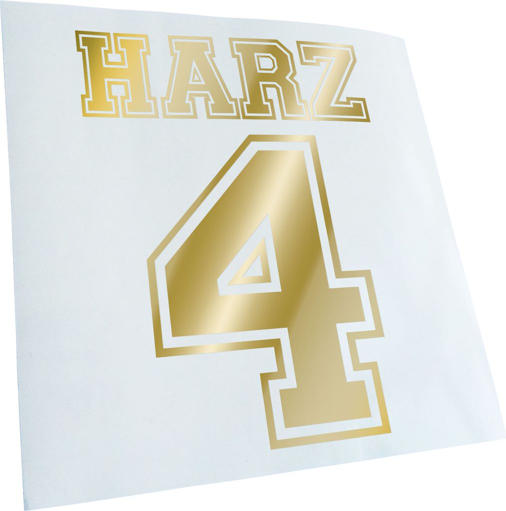 Kiwistar - Autoaufkleber - Harz 4 Arbeitslos - Goldchrom - 40x31cm - Aufkleber für Auto, Laptop, Fahrrad, LKW, Motorrad Mehrfarbig JDM Decal Racing