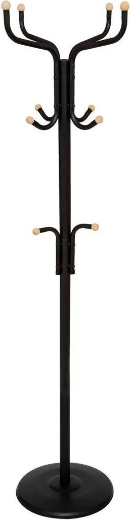 Portemanteau noir pour entrée 176,5 cm - Rangement 11 crochets gain de place