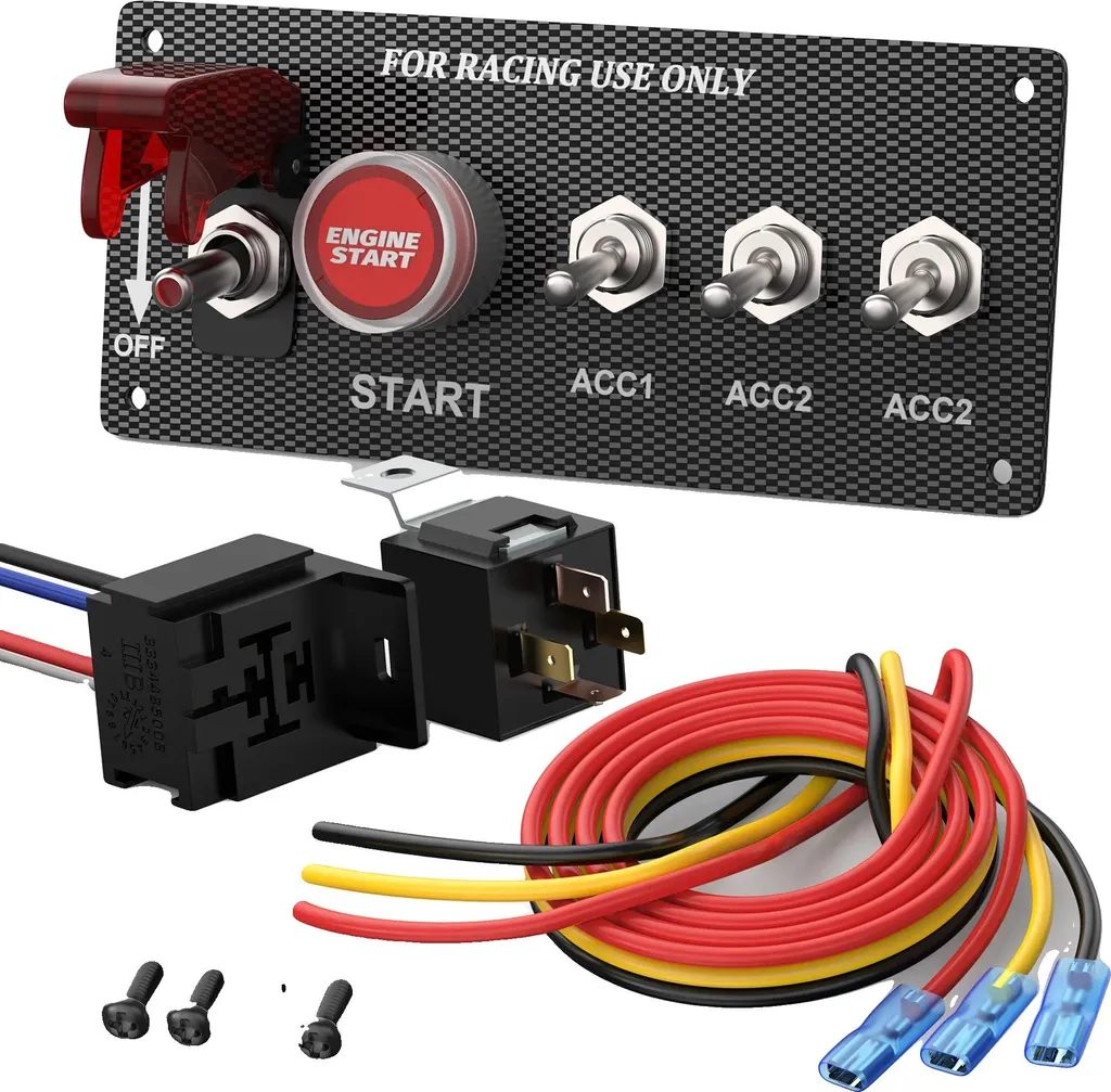 Interrupteur à bascule d'allumage 12V 5 en 1 étanche IP65 pour auto