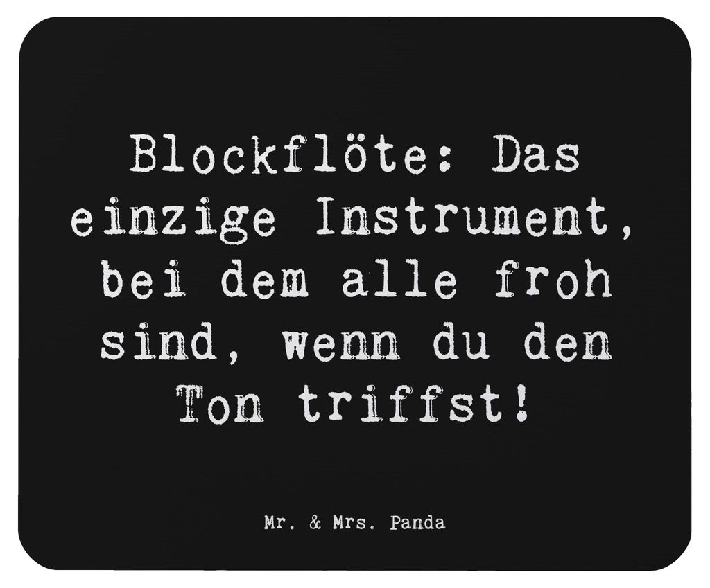 Mr. & Mrs. Panda Mouse Pad Spruch Blockflöte Freude - Schwarz - Geschenk, Altblockflöte, Lernkurve, Musik, Bassblockflöte, Instrument, computer ...