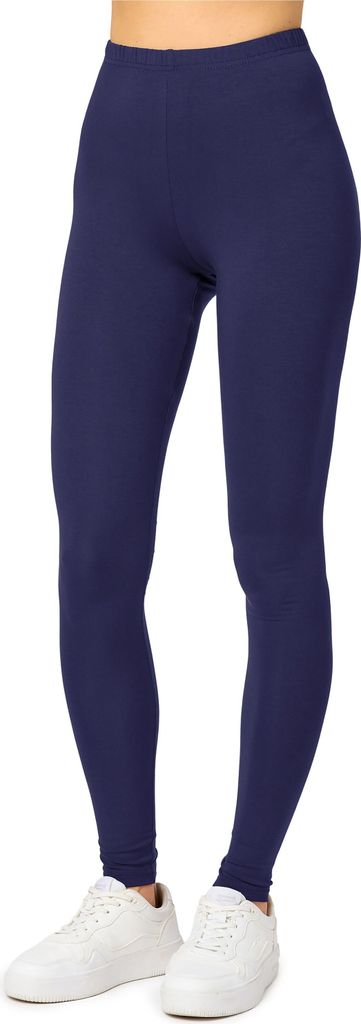Merry Style Damen Lange Leggings aus Viskose MS10-143 (Dunkelblau, XS)