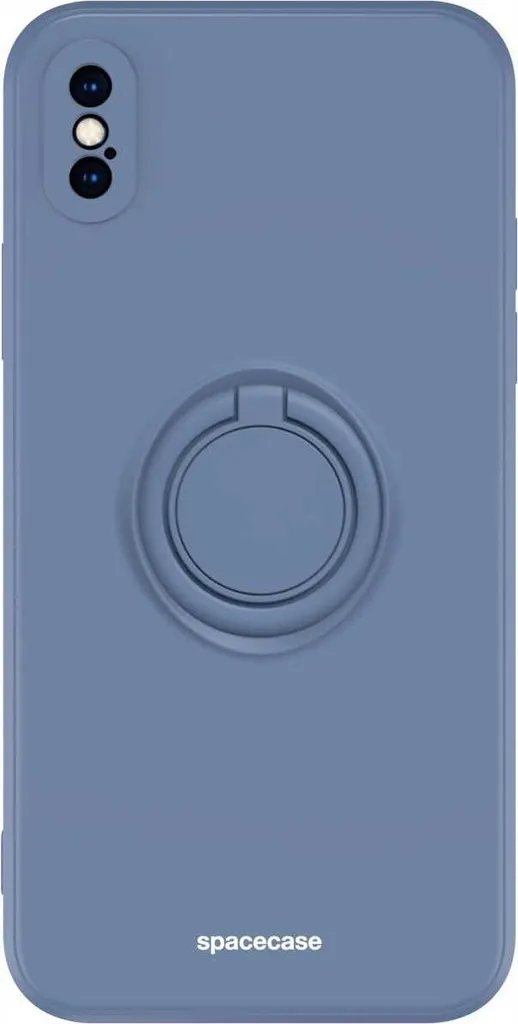 Cover iPhone X/Xs Silicone Blu SPACECASE - Ring Holder e Grip Totale - 7
