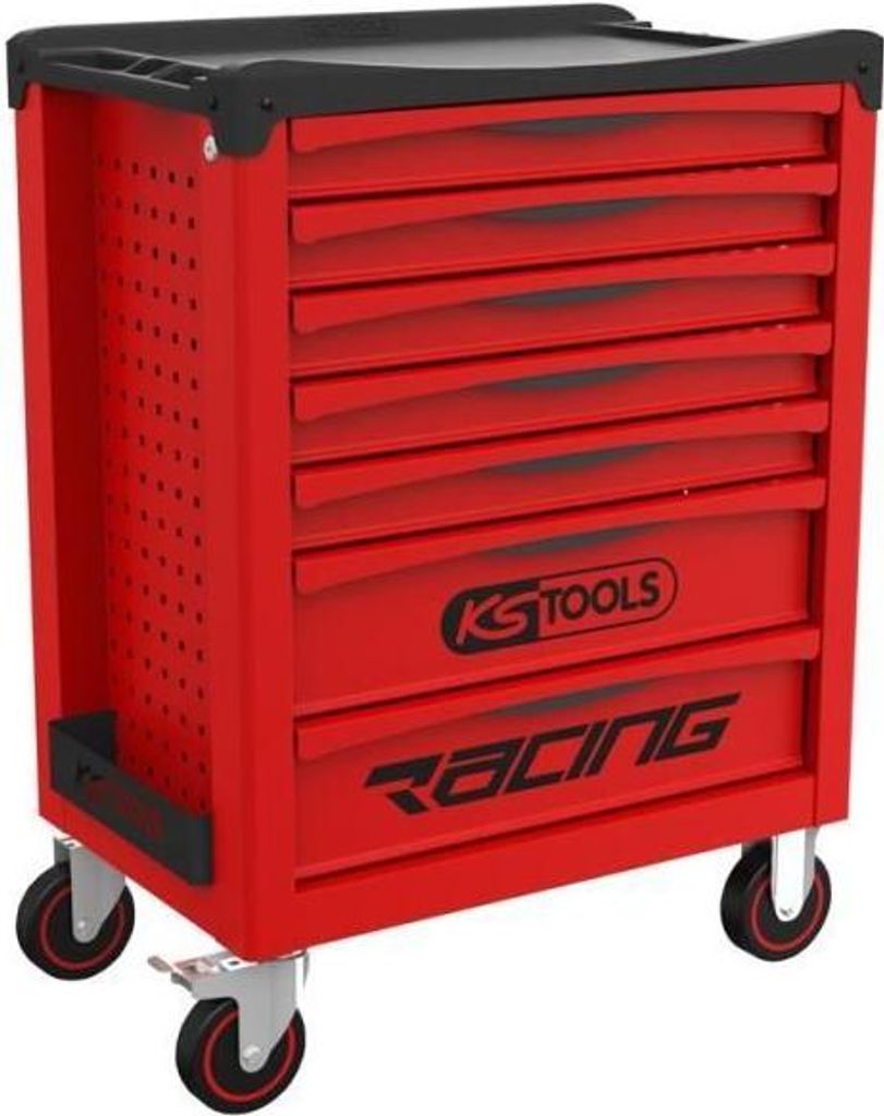 Werkstattwagen leer KS Tools, 7 Schubladen, 30 kg Tragkraft pro Schublade, Rot
