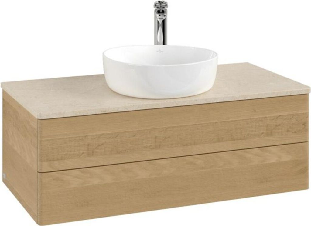 V&B Waschtischunterschrank ohne Frontstruktur -Beleuchtung Antao 100x36x50cm, HL, WBP botti., hon. Oa