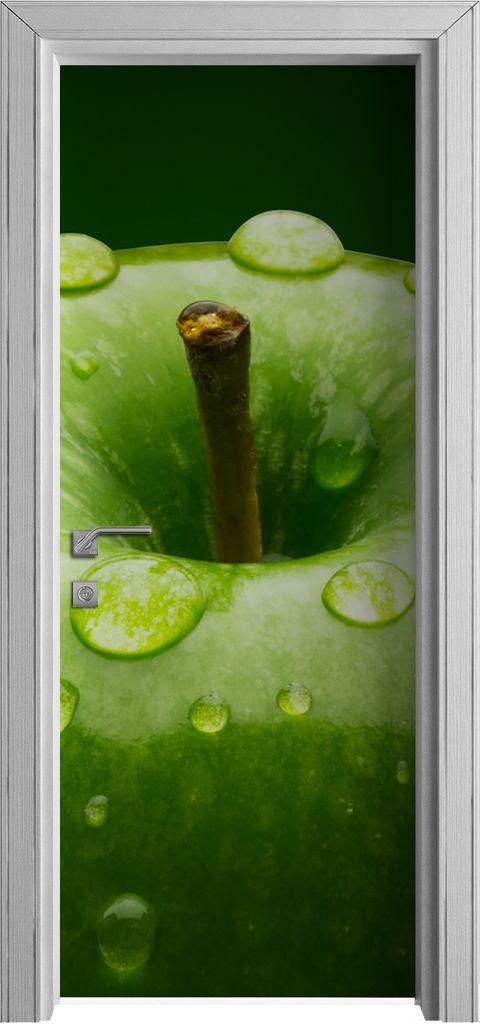 Tür Selbstklebende 80x210 cm Türfolie Türtapete Klebefolie - Grün Apfel Obst