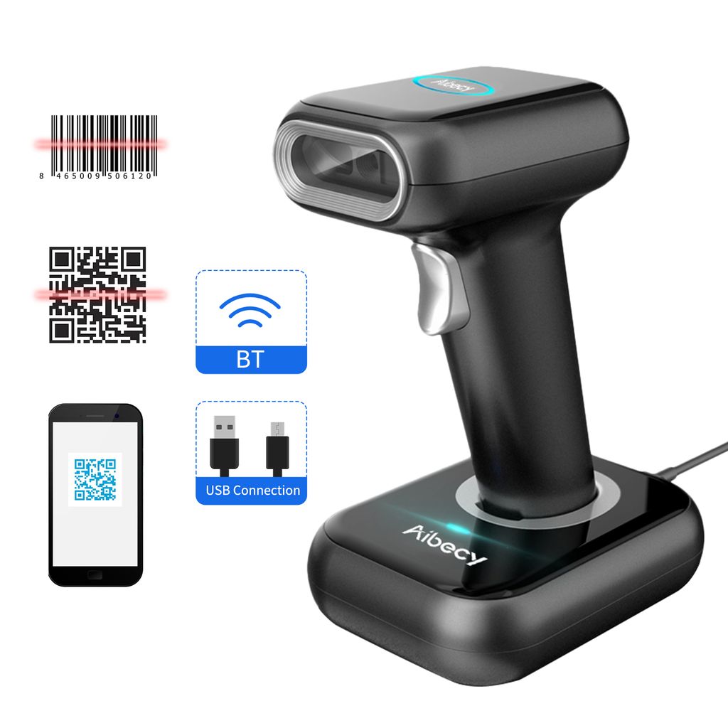 Desktop Barcode Scanner USB 1D/2D/QR Reichweite präzises Scannen Handscanner 