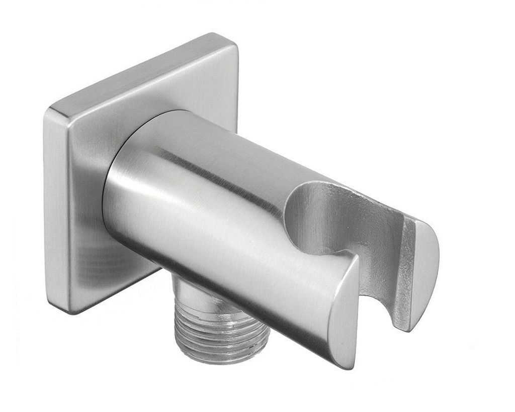 MINIMAL Duschanschluss mit Brausehalter, Edelstahl matt