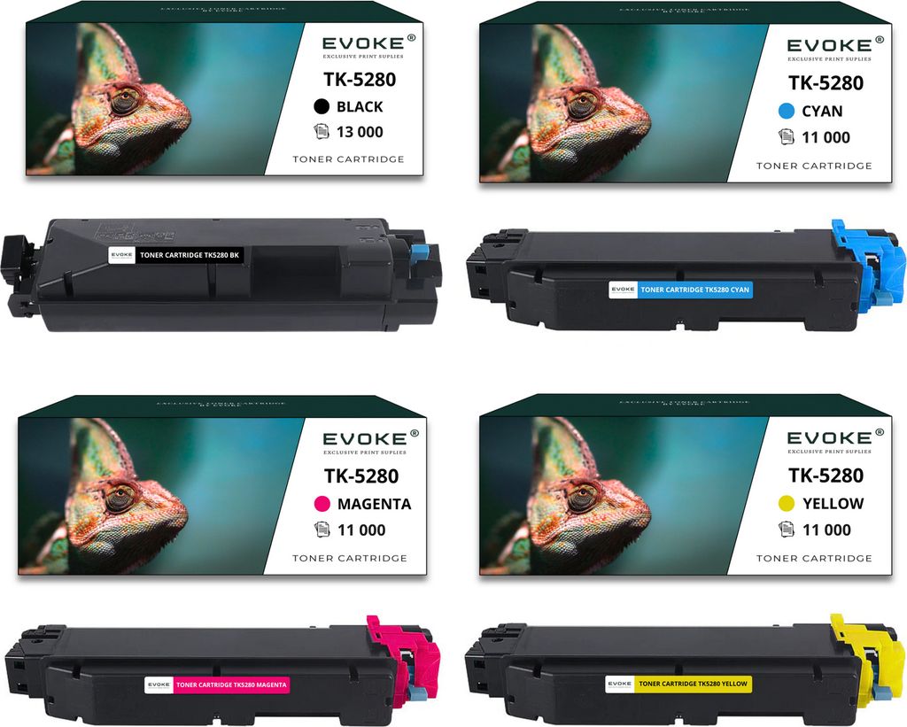 4x Toner do Kyocera TK5280K-TK5280B TK5280K CMYK = Czarny + Zdjęcie produktu 
