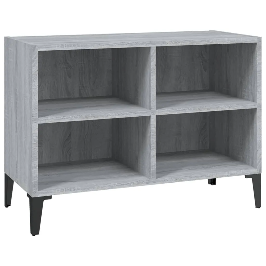 Mobile TV Grigio Sonoma 69,5 cm con Gambe in Metallo | Design Industriale