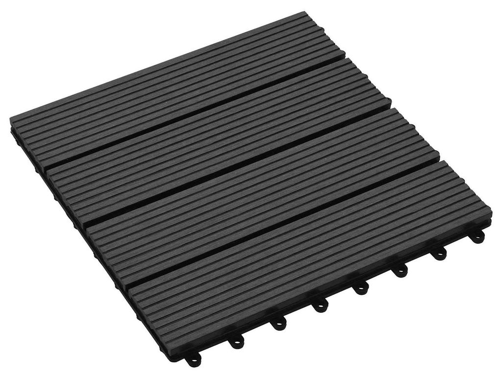 Terrassenfliese - VIDAXL - 11 pcs - Schwarz 30 x 30 cm WPC