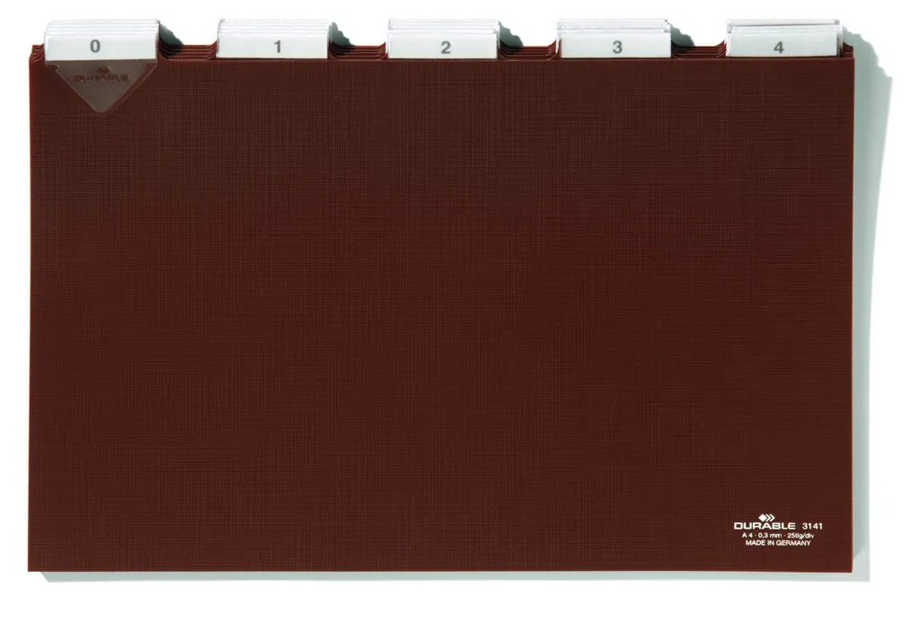 Intercalaires indéchirables A4 DURABLE 5 onglets marron haute résistance - 2