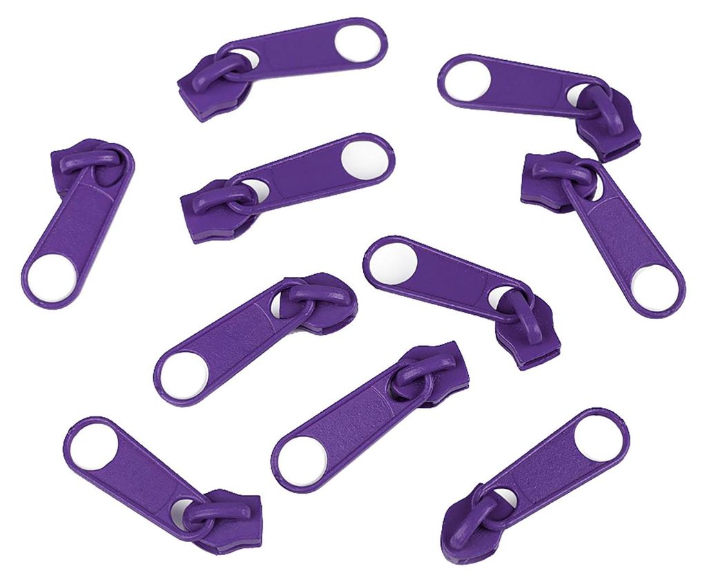 10 Reißverschluss Zipper für Endlosreißverschluss, 3mm, lila
