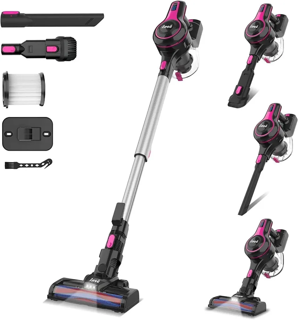 Aspirateur balai sans fil cyclonique N5S jaune pour sols et tapis 180W