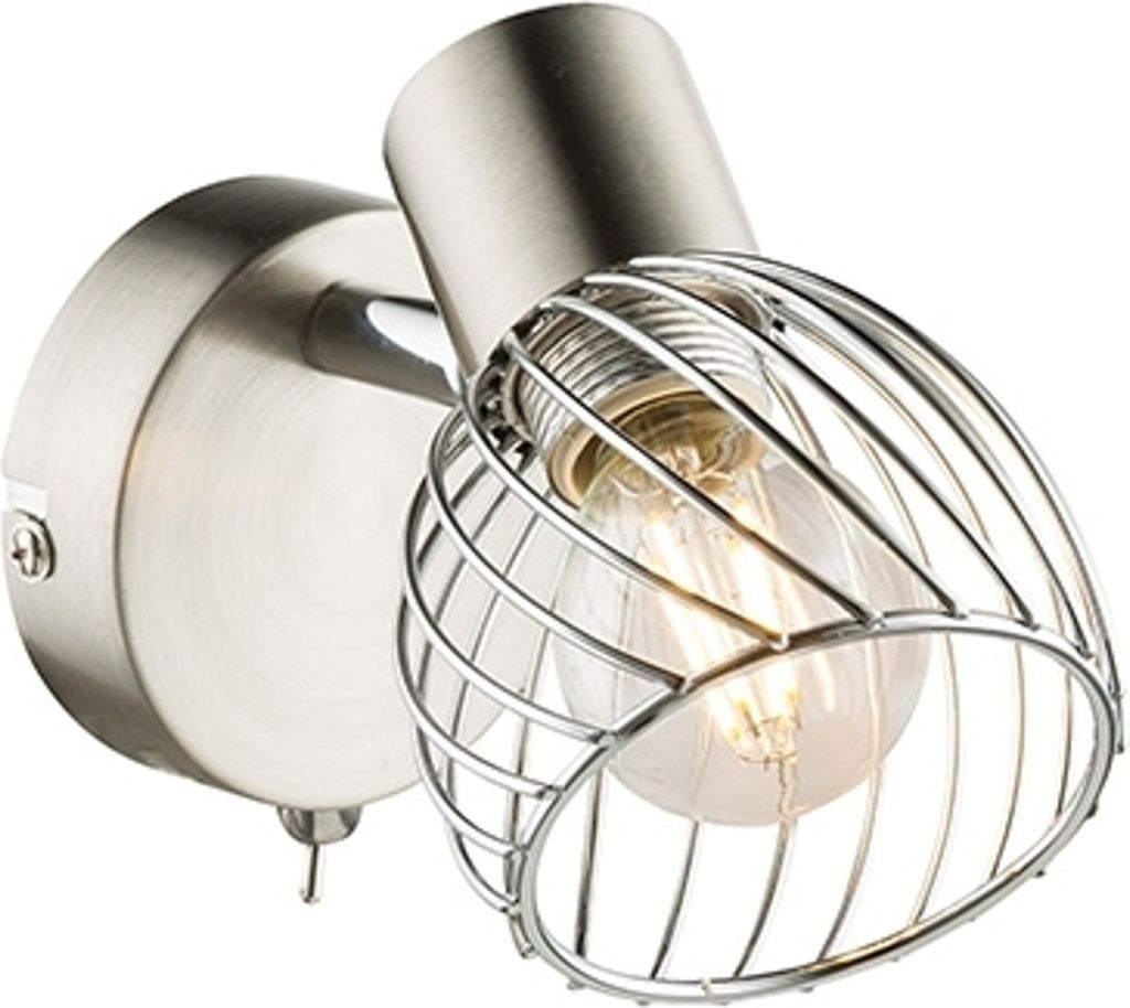 GLOBO 54809-1 TEXAS Strahler Metall Nickel matt, 1x E14