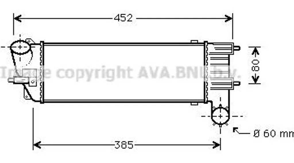 Intercooler AVA PE4344 Refroidisseur Turbo OE 0384J8 pour Peugeot 607