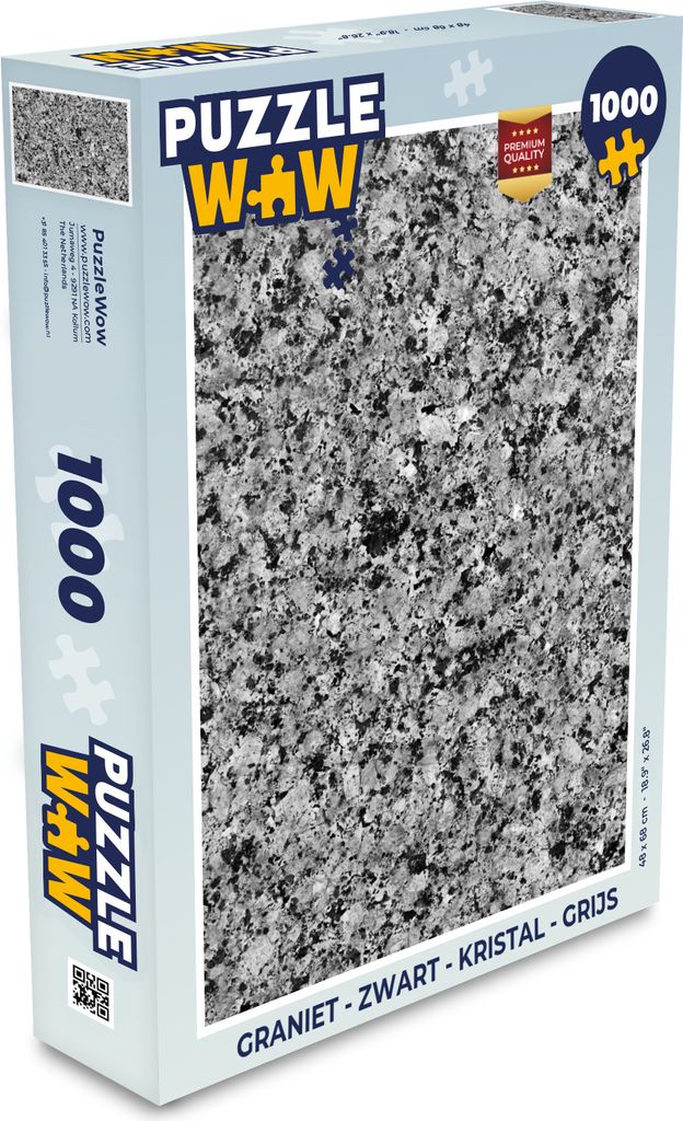MuchoWow Puzzle 1000 Teile Granit - Schwarz - Kristall - Grau - Spielzeug - Alt und Jung - Spiele - Puzzeln