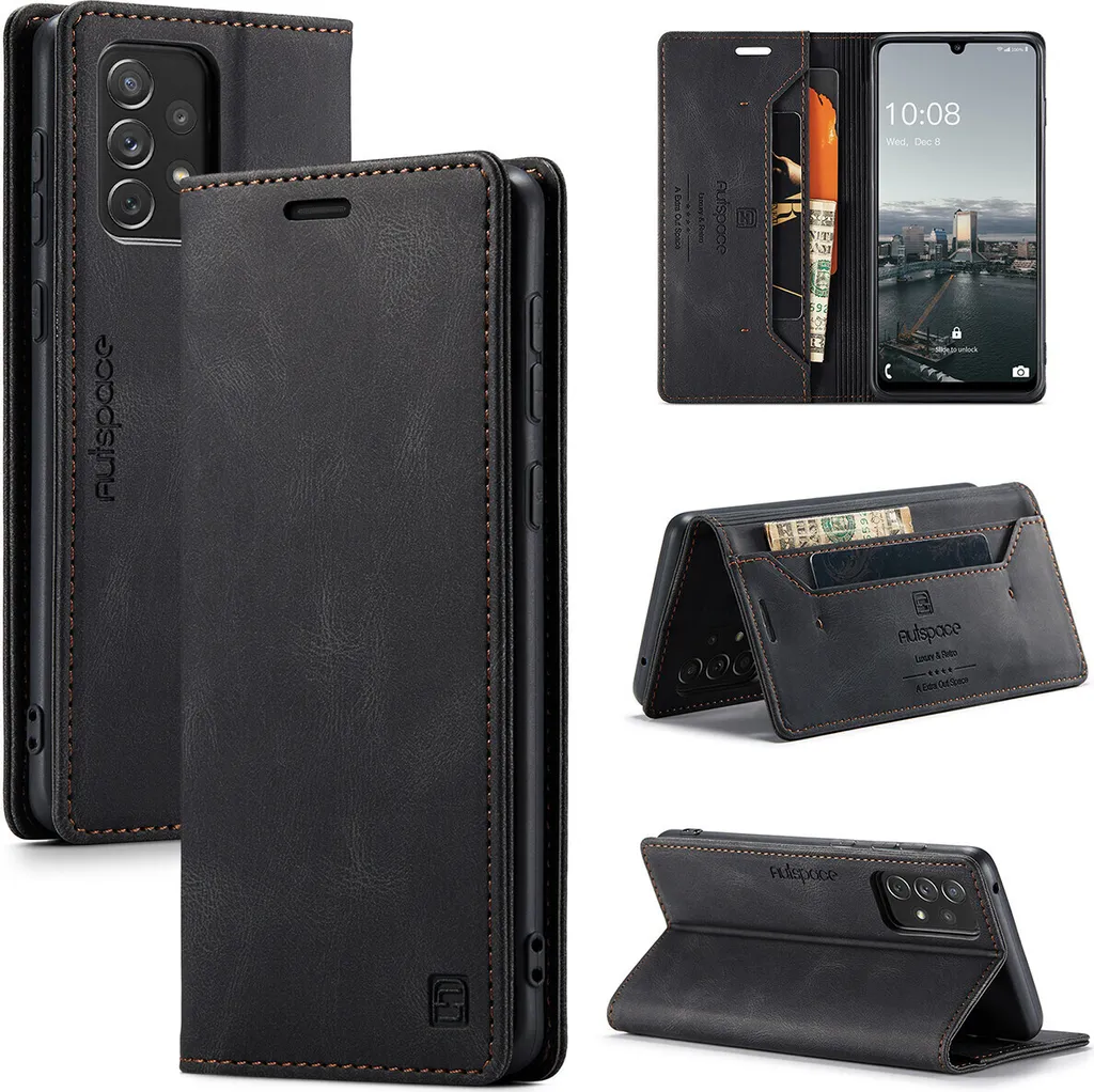 Cover Galaxy A33 5G Nera - Supporto Video e Stile Retrò Urban