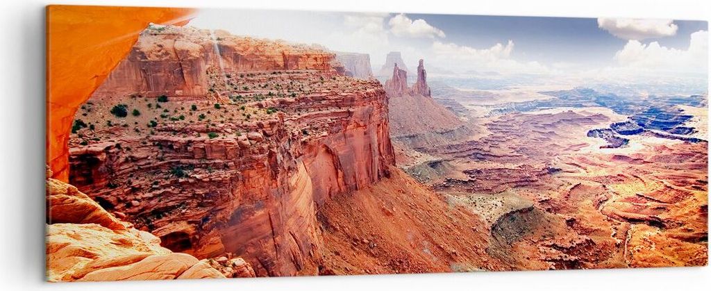 Bild auf Leinwand - Leinwandbild - Amerika arizona schlucht geologie - 140x50cm - Wand Bild - Wanddeko - Leinwanddruck - Bilder - Kunstdruck - Lein...