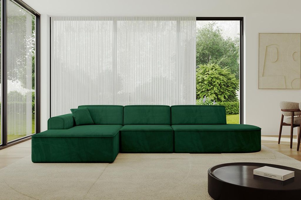 ALTDECOR Ecksofa in L-Form IREA-L2-v3 327x165x77 cm Grün Corner Sofa Eckcouch Couch Wohnlandschaft Cauchsofa