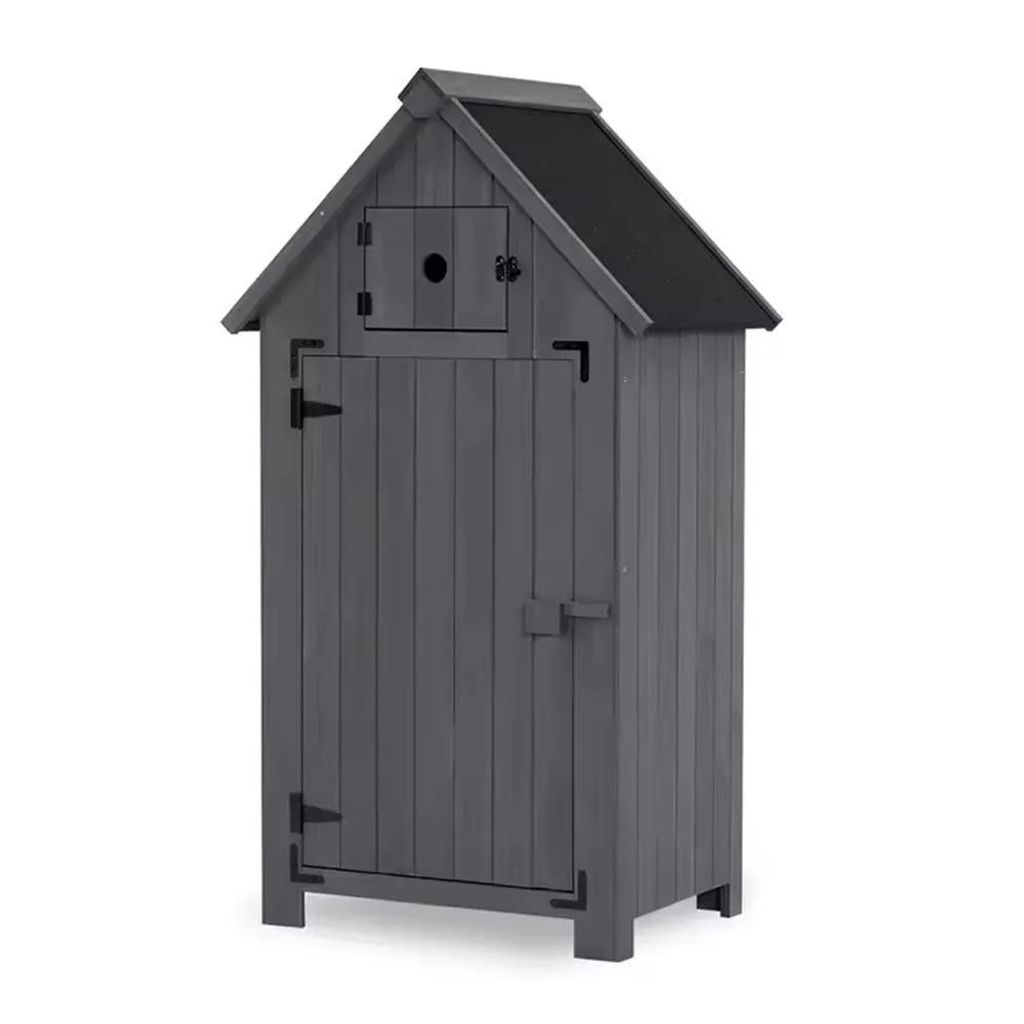 Gartenschrank wetterfest Geräteschuppen Holz 65 x 46 x 137 Produktbild 