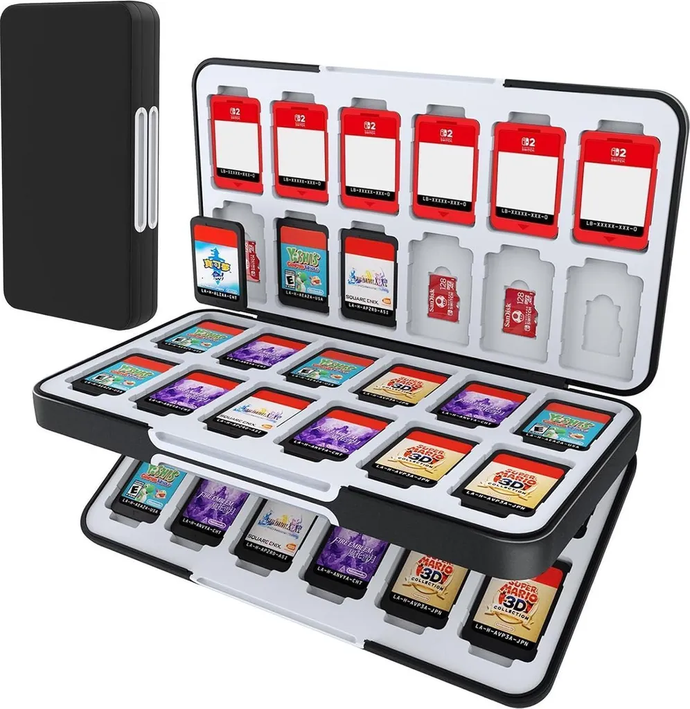 Porta Giochi Switch HEIYING 48 Slot - Custodia Rigida Nera Antiurto