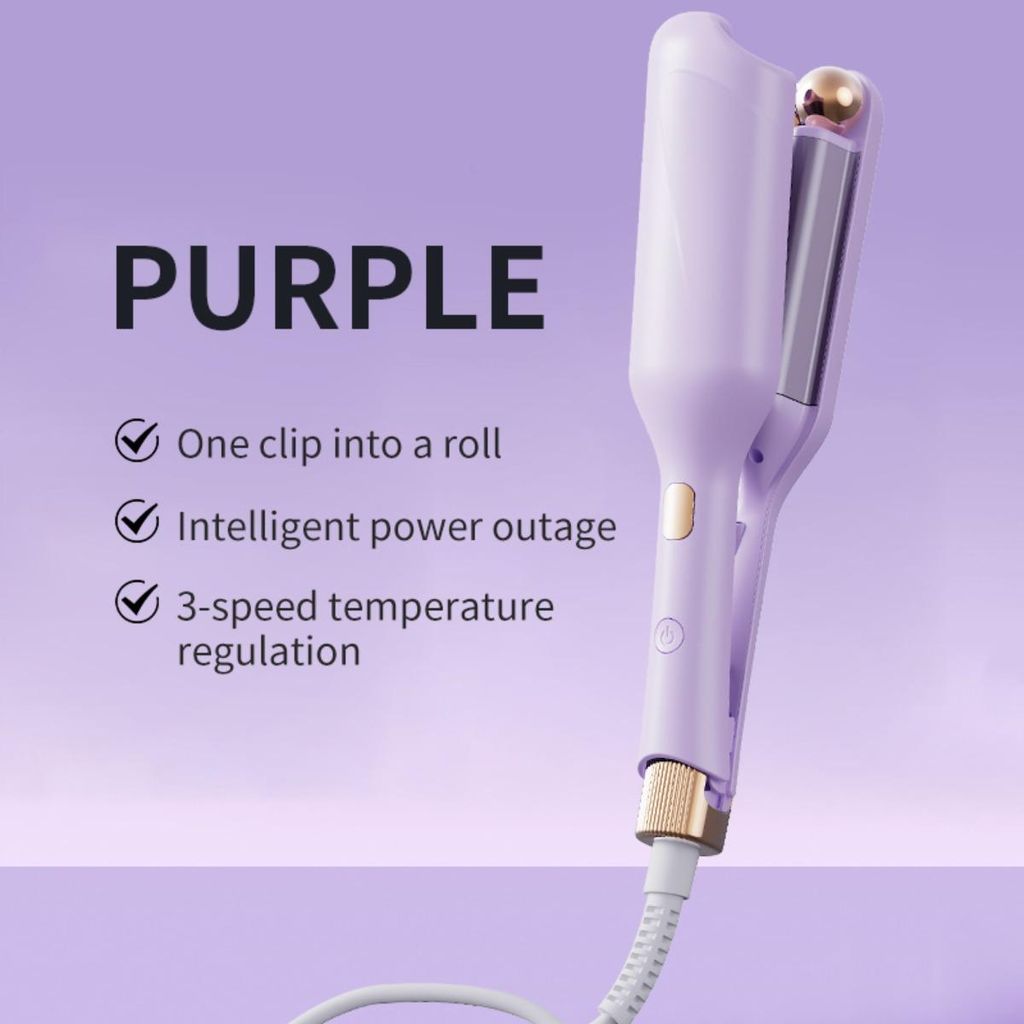 INF Elektrischer Lockenstab French Roll ABS 29.7cm 4 Heizstufen Zuhause Violett