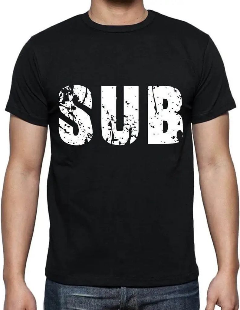Herren Grafik T-Shirt Unter – Sub – Öko-Verantwortlich Vintage Jahrgang Kurzarm Lustige Druck Geburtstag Geschenk Mann