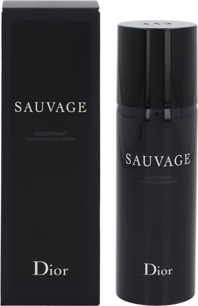 A black box and a black spray can of deodorant are shown side-by-side against a white background.