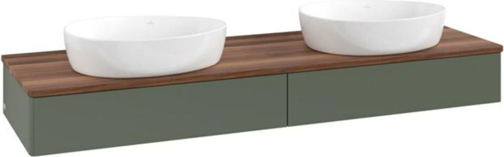 V&B Waschtischunterschrank ohne Frontstruktur Antao 160x50cm, WTP w. wal, leaf gre. m Lac