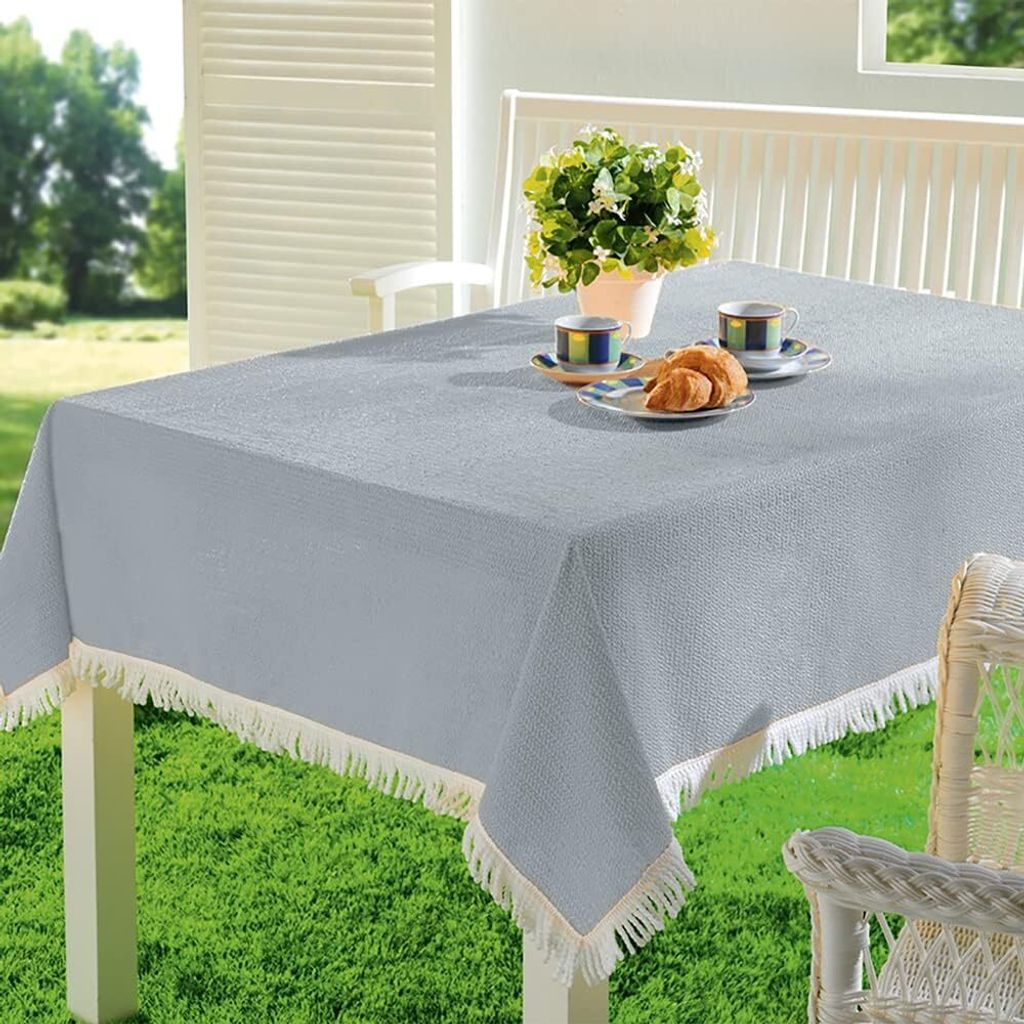 EMHELLE Gartentischdecke Garten Balkon Terrasse 130 x 160 cm, Silbergrau