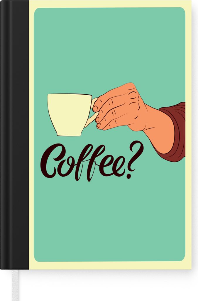 MuchoWow Notizbuch Tagebuch Haushaltsbuch Notebook A5 Retro - Sprichwörter - Kaffee? Zitate - Notizblock - Notizheft - Notebook - Schreibblock -...