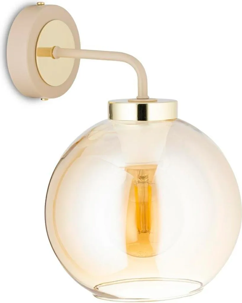 Lampada da Parete Cris Beige in Vetro E27 | Applique Classica Interni