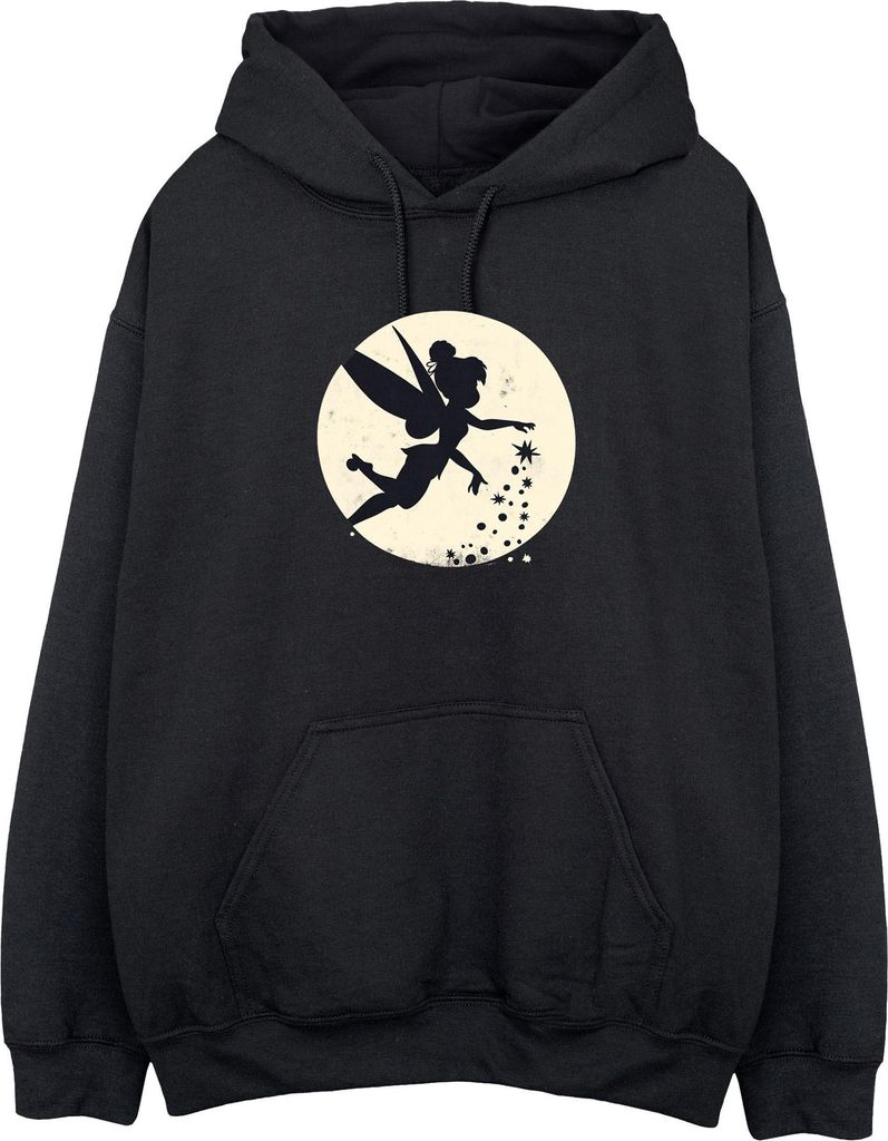 Tinkerbell - Kapuzenpullover kurz geschnitten für Damen BI1963 (L) (Schwarz)