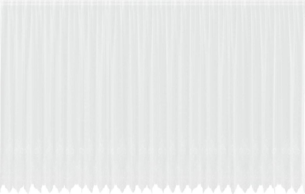 vidaXL Spitzenvorhang mit Vorhängen Floral Weiß 280 x 750 cm Polyester