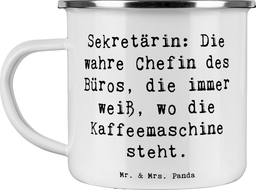 Mr. & Mrs. Panda Haferl Spruch Sekretärin Chef - Weiß - Produktbild 
