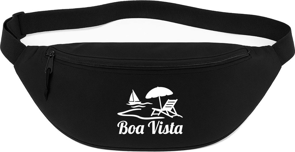 Huuraa Bauchtasche Boa Vista Inselmotiv Kap Verde 2,5 Liter Black Polyester Crossbody Bag Geschenkidee