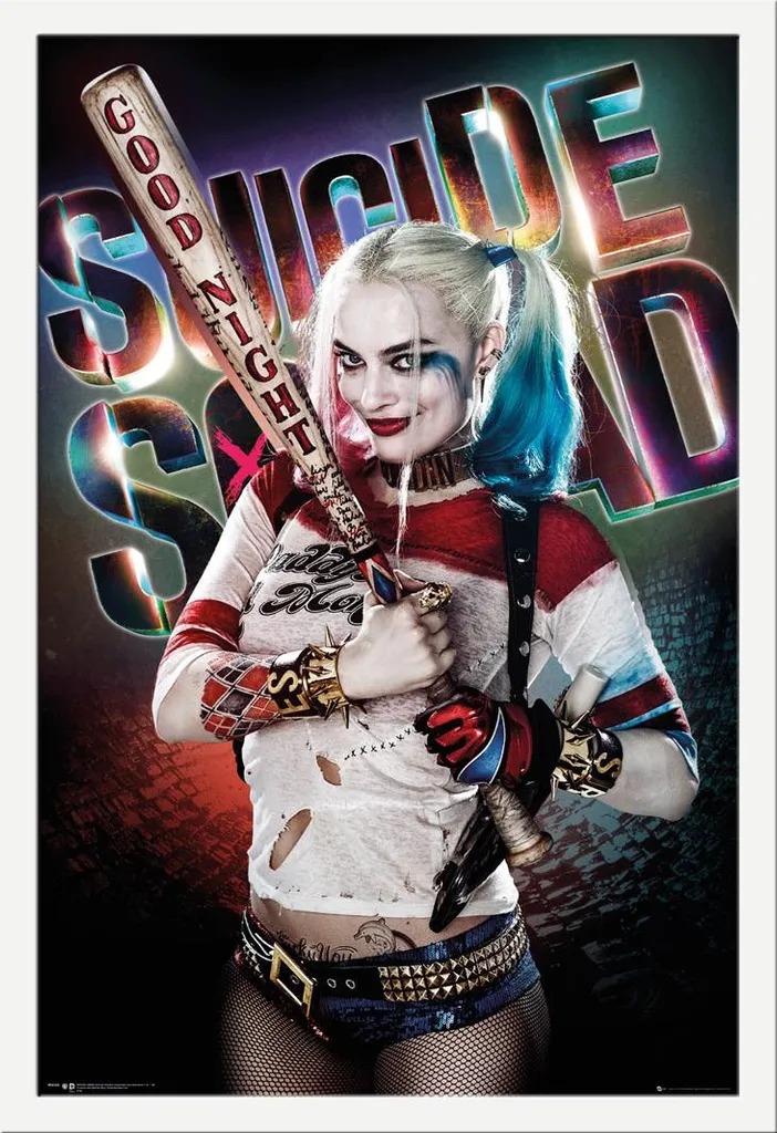 Suicide Squad Poster Harley Quinn + Cornice Bianca Shinsuke - Qualità Top