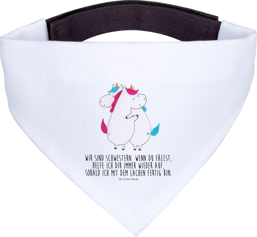Mr. & Mrs. Panda Halstuch Einhörner Umarmen - Weiß - Geschenk, Unicorn, Einhorn, Tuch, Liebe, Freundin, Hunde-Bandana, Hunde, Für, Familie, Hund...