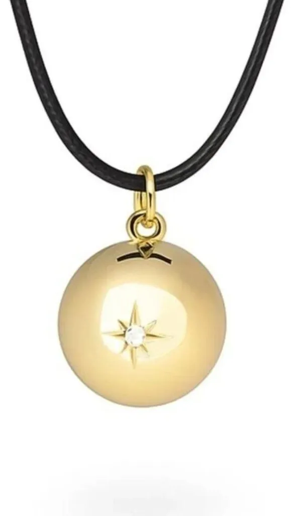Long collier clochette dorée Astra ASZ20 au design épuré et fin