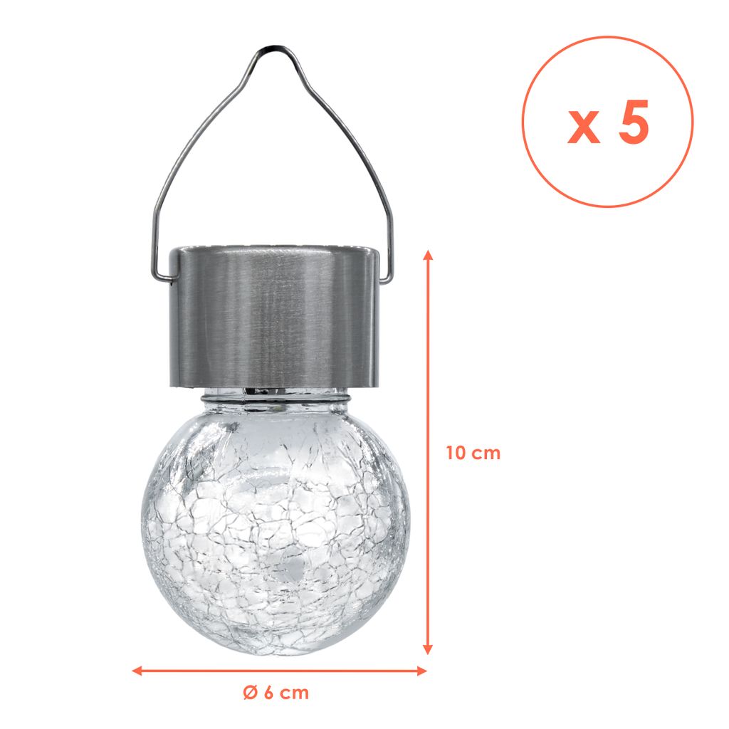 Set di luci a sospensione solari a LED - 5 pezzi Immagine del prodotto 