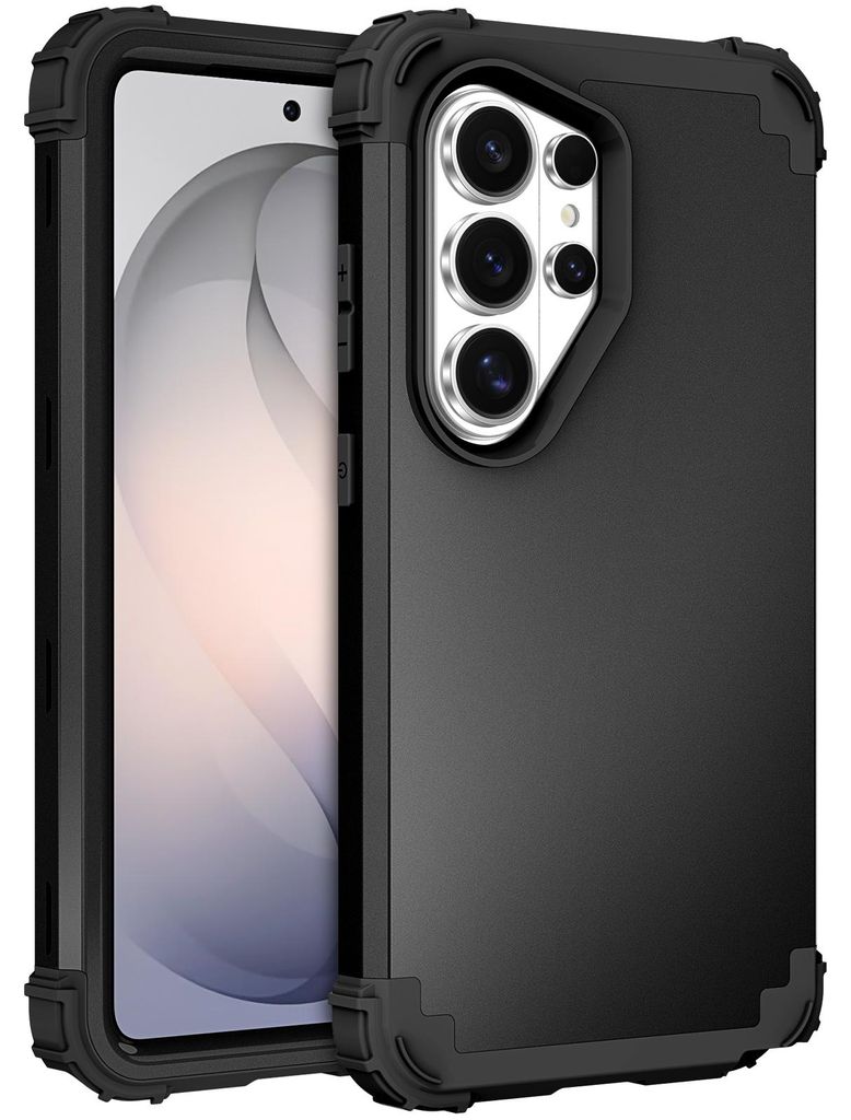 Handyhülle für Samsung Galaxy S26 Ultra Hybrid 3 in 1 PC TPU Stossfest Robust Hülle Schwarz