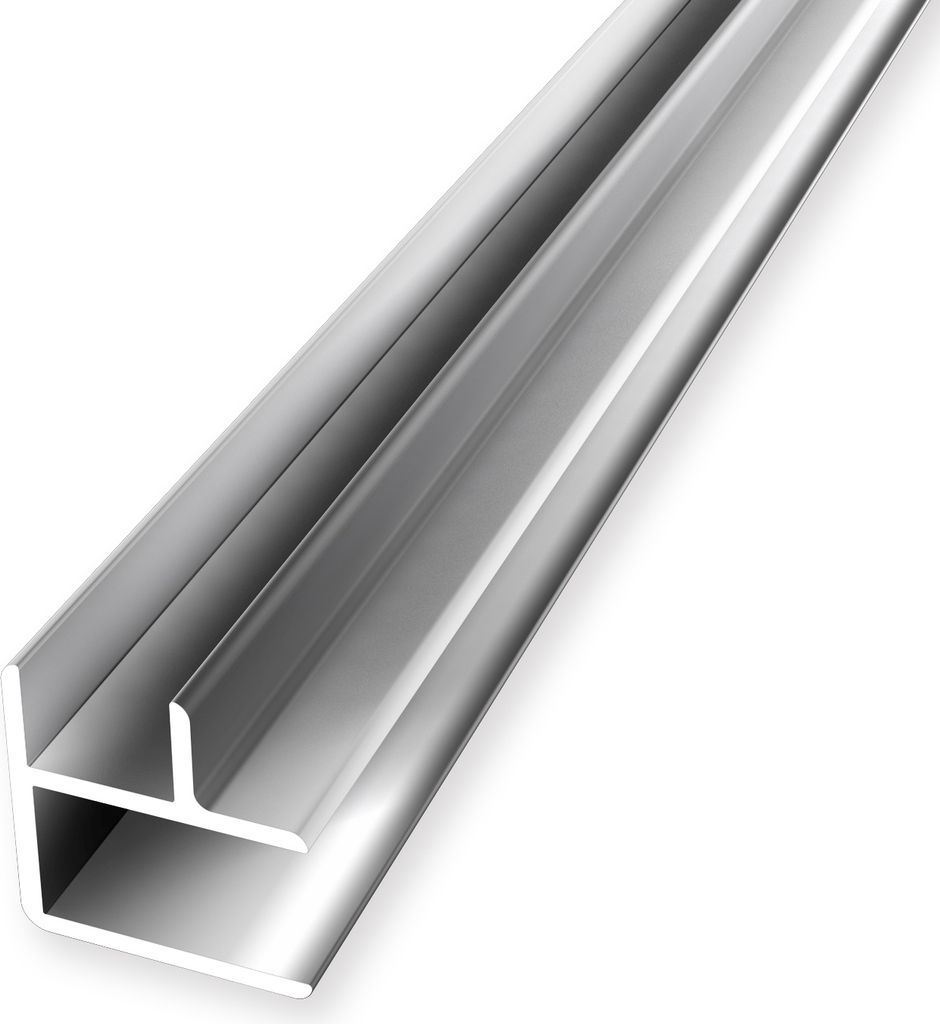 Wandprofil 16.2 x 16.2 x 2550 mm Einfasshöhe 8.2 mm Tapetenprofil Innen- & Außenecke Aluminium eloxiert Glatt Ungebohrt Silber glänzend Küberit