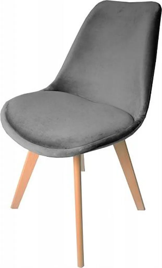 Ekspand WF1058 Chaise en Velours Gris - Design Moderne et Ergonomique