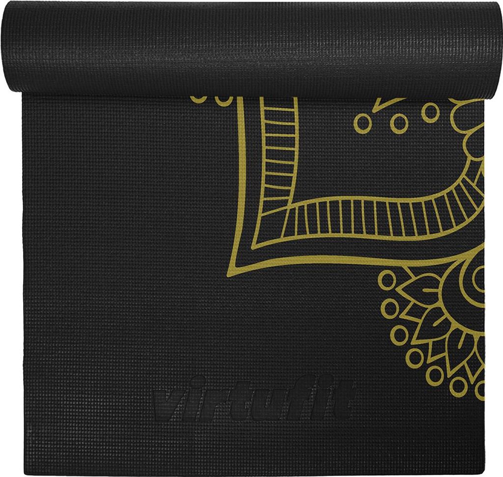 VirtuFit Premium Yogamat 183 x 61 x 0,4 cm Schwarz Mandala