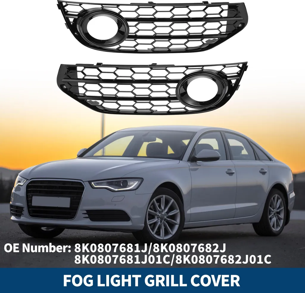 1 Paire Inserts Noir ABS Grille Antibrouillard Audi A4 B8 8K0807681J