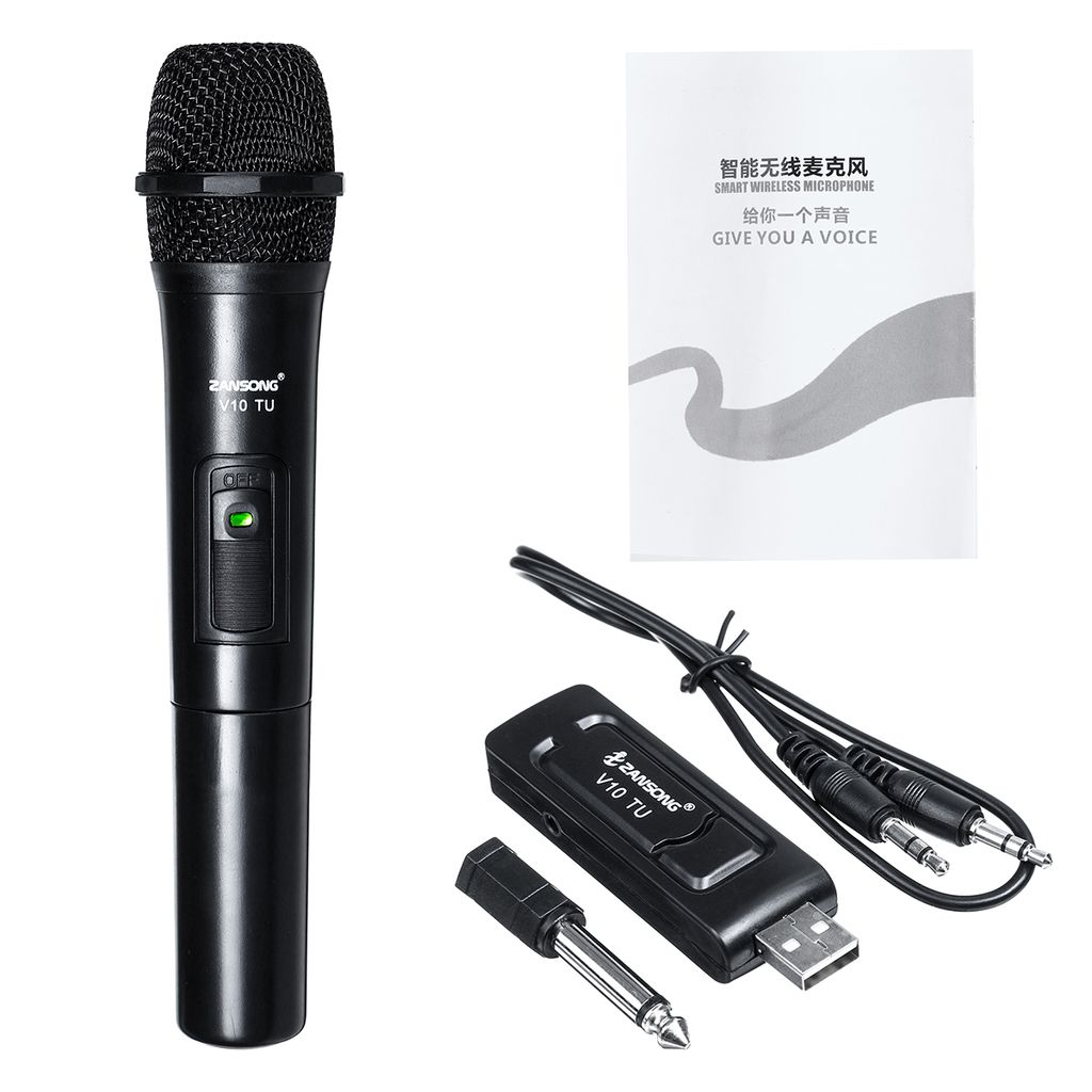 VHF Hand Funkmikrofon Wireless Microphone Drahtlos Mikrofon Set  2 Kanal UHF 