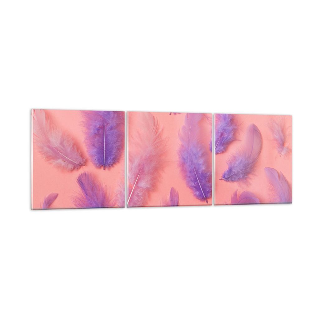 Bilder auf glas - Vogel Feder Farbe Komposition - 150x50cm - Glasbilder - Wandbilder - Kunstdruck - zum Aufhängen bereit - Wanddekoration aus Glas...
