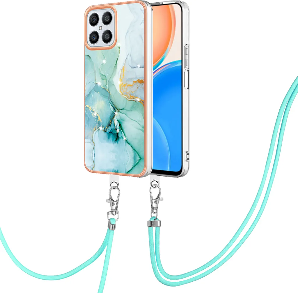 Custodia Honor X8 4G con Cinturino Verde | Bumper TPU Antiurto