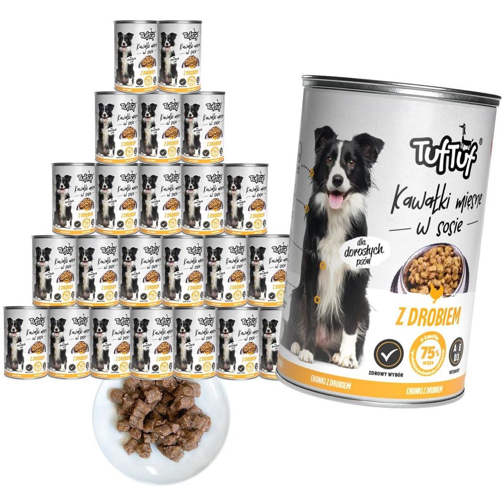 Hundefutter nass - Fleischstücke mitgeflügel - 9,96kg - Produktbild 