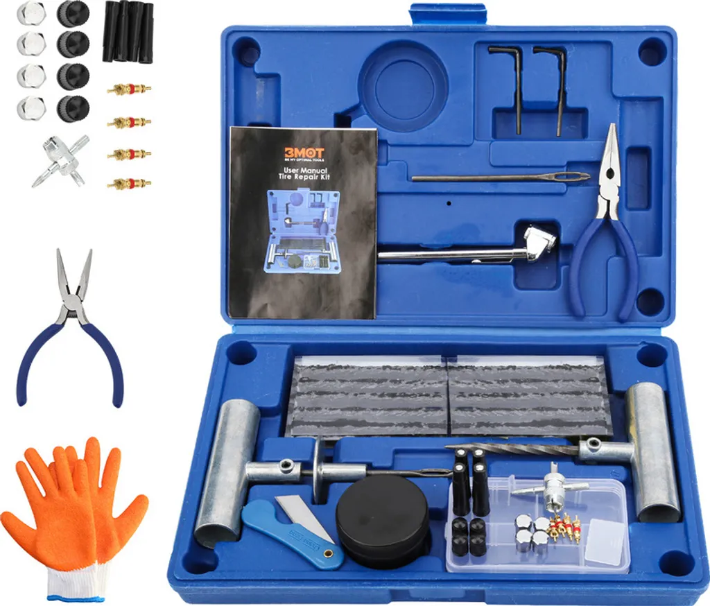 Yakimz Kit de réparation de pneus 73 pcs - Outils crevaison voiture